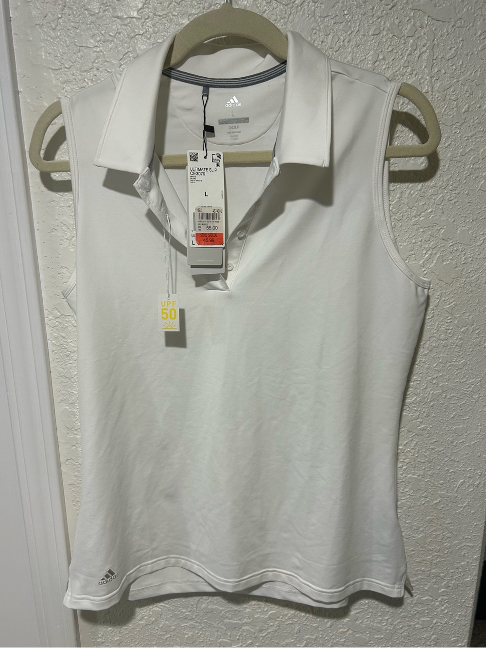 NWT adidas Women’s White Sleeveless Golf Polo Tank Large